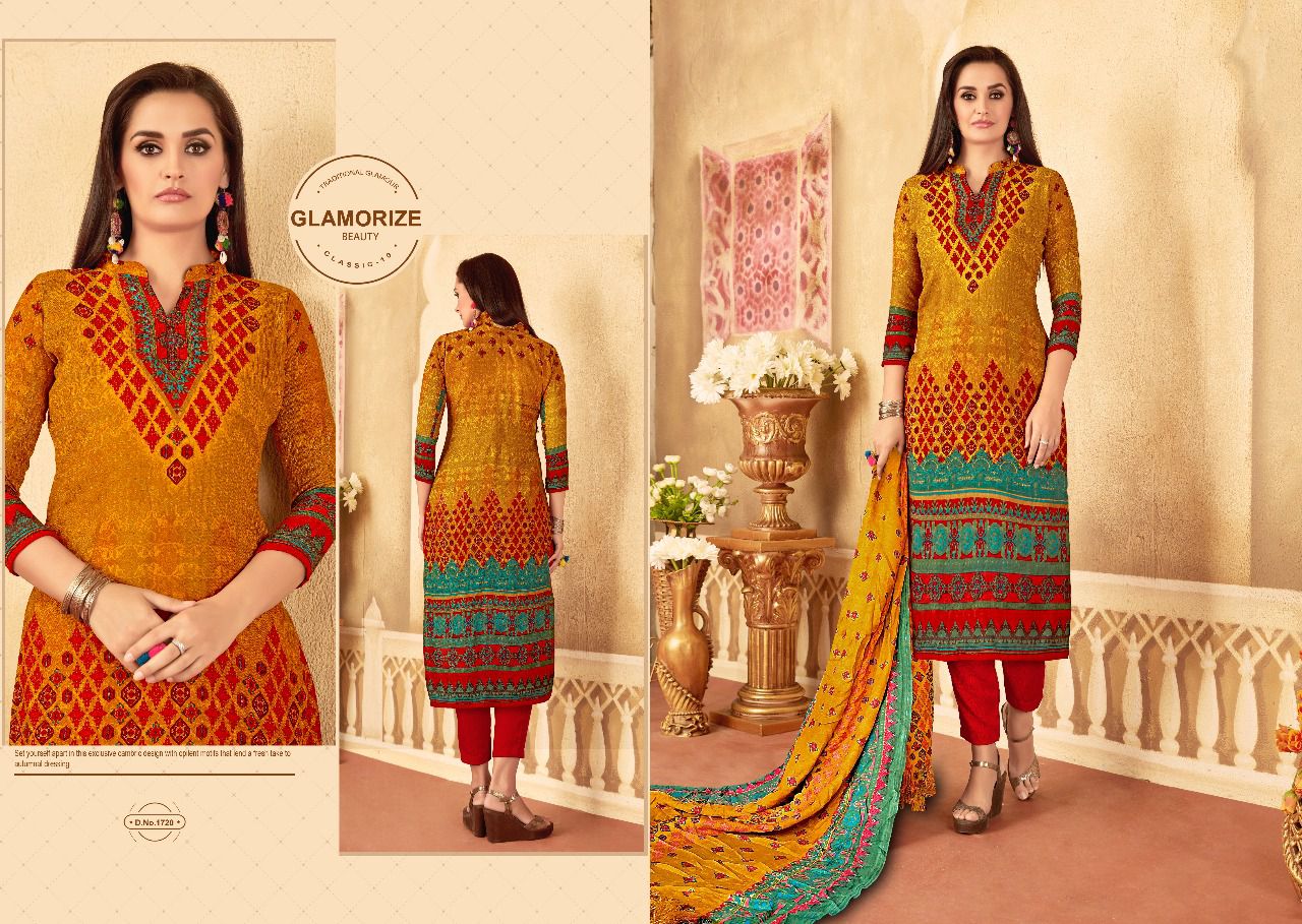 Hasarat By Kalyan Prints 1713 To 1724 Series Pure Pashmina With Digital Print Winter Wear & Casual Wear Dresses At Wholesale Price