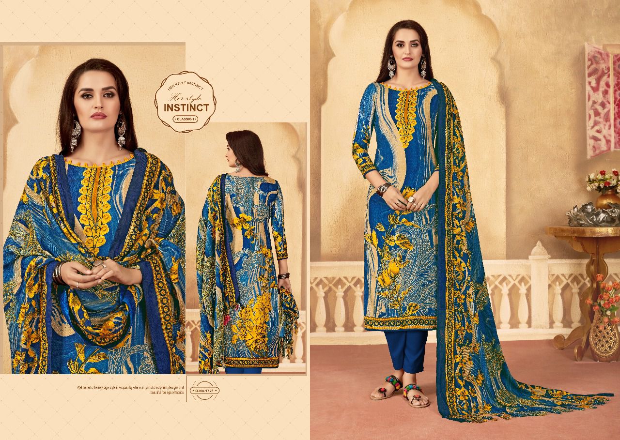 Hasarat By Kalyan Prints 1713 To 1724 Series Pure Pashmina With Digital Print Winter Wear & Casual Wear Dresses At Wholesale Price