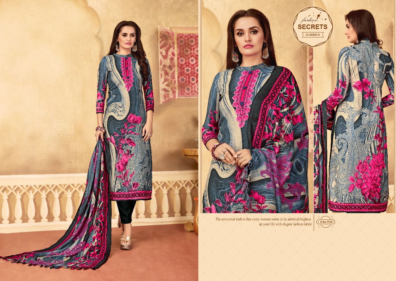 Hasarat By Kalyan Prints 1713 To 1724 Series Pure Pashmina With Digital Print Winter Wear & Casual Wear Dresses At Wholesale Price