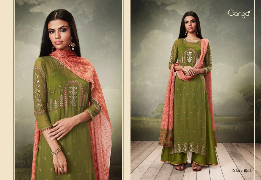 Heritage By Ganga Fashion 5309 To 5314 Series Designer Pakistani Suits Fancy Beautiful Stylish Colorful Party Wear & Occasional Wear Embroidered Dresses At Wholesale Price