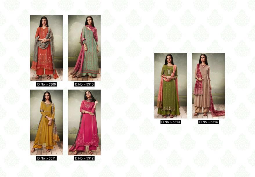 Heritage By Ganga Fashion 5309 To 5314 Series Designer Pakistani Suits Fancy Beautiful Stylish Colorful Party Wear & Occasional Wear Embroidered Dresses At Wholesale Price
