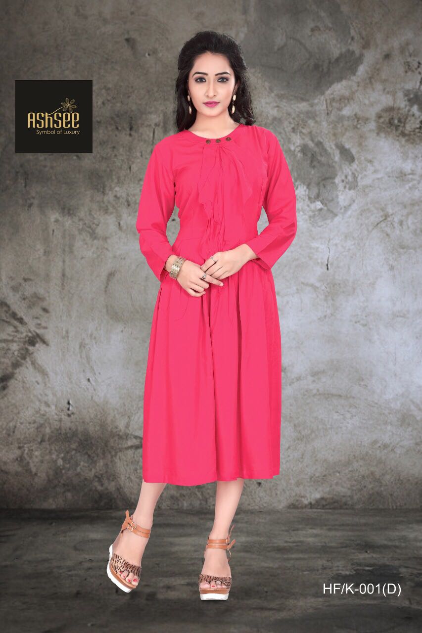 Hf/k-001 By Ashsee A To D Series Designer Beautiful Colorful Stylish Fancy Party Wear & Ethnic Wear Rayon Kurtis At Wholesale Price