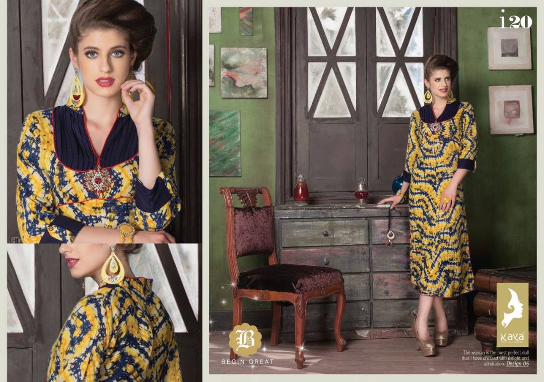 I20 01 To 12 Series By Kaya Beautiful Colorful Stylish Fancy Party Wear Occasional Wear Casual Wear Printed Kurti At Wholesale Price
