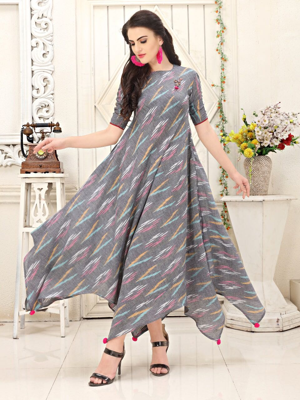 Ikat By Mrigya 3026 To 3033 Series Designer Stylish Colorful Fancy Beautiful Party Wear & Ethnic Wear Pure Cotton Printed Kurtis At Wholesale Price