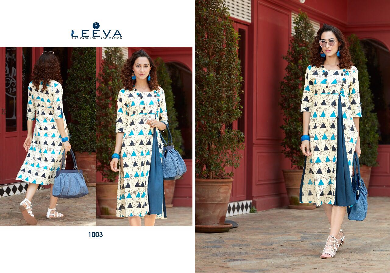 Impress Vol-1 By Leeva 1001 To 1008 Series Beautiful Stylish Colorful Fancy Casual Wear & Party Wear Rayon/ Cotton Printed Kurtis At Wholesale Price
