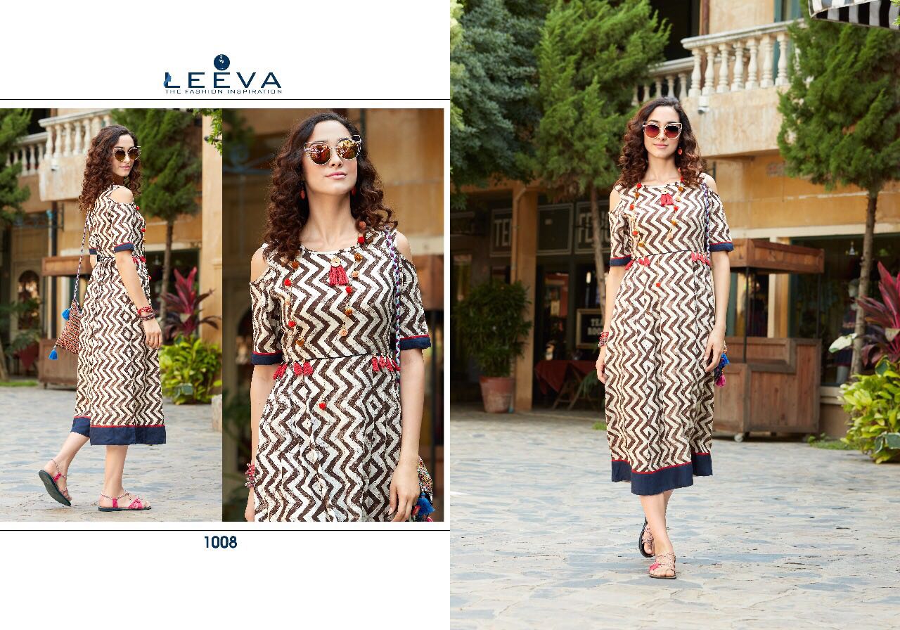 Impress Vol-1 By Leeva 1001 To 1008 Series Beautiful Stylish Colorful Fancy Casual Wear & Party Wear Rayon/ Cotton Printed Kurtis At Wholesale Price
