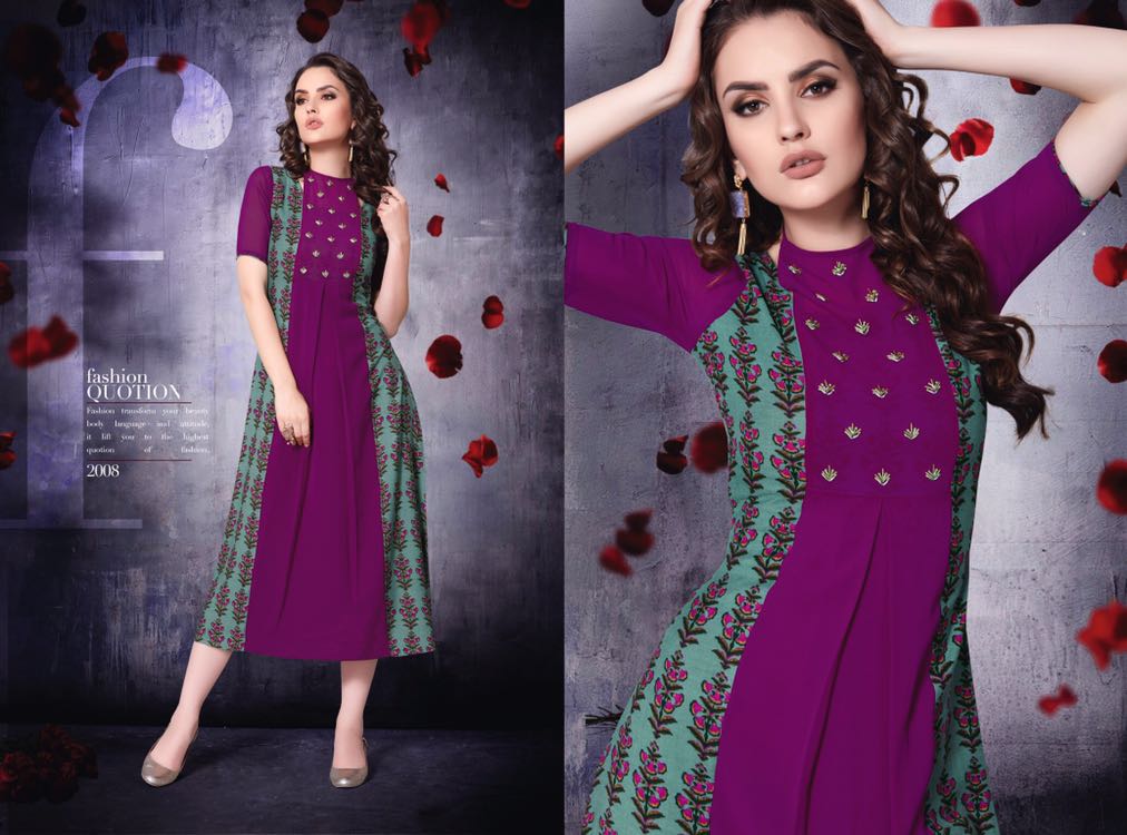 Incline By Indicut 2001 To 2010 Series Beautiful Colorful Stylish Fancy Party Wear & Ethnic Wear Rayon/ Cotton/ Silk Printed Kurtis At Wholesale Price