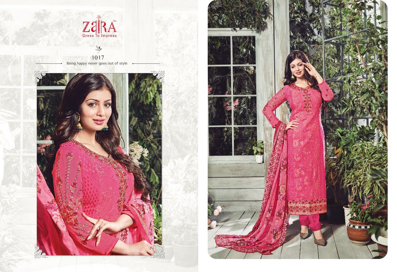 Innayat By Zaira 1017 To 1025 Series Beautiful Designer Fancy Embroidered Colorful Party Wear & Occasional Wear Georgette & Brasso Dresses At Wholesale Price