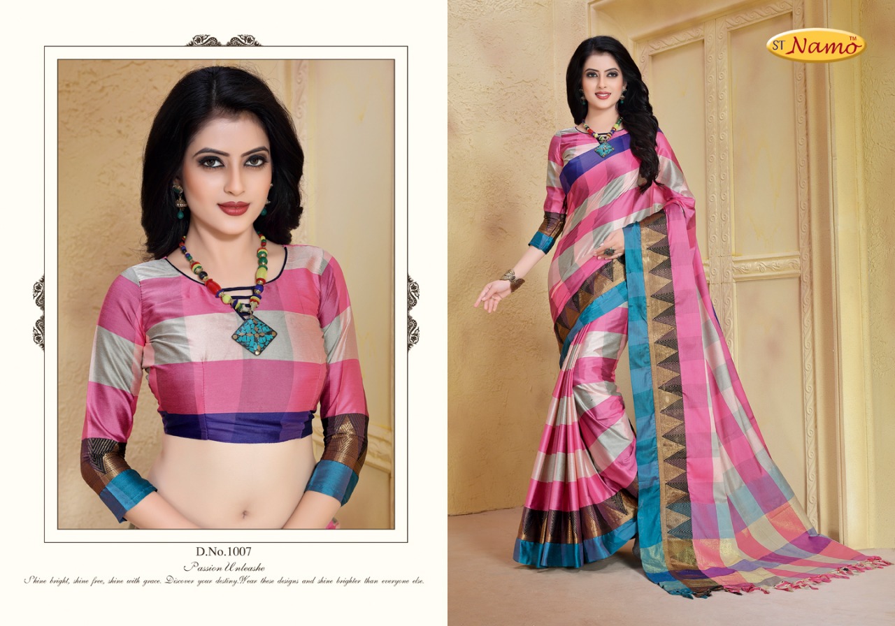 Ishvara By St Namo 1001 To 1011 Series Beautiful Stylish Colorful Fancy Traditional Wear & Occasional Wear Cotton Silk Printed Sarees At Wholesale Price