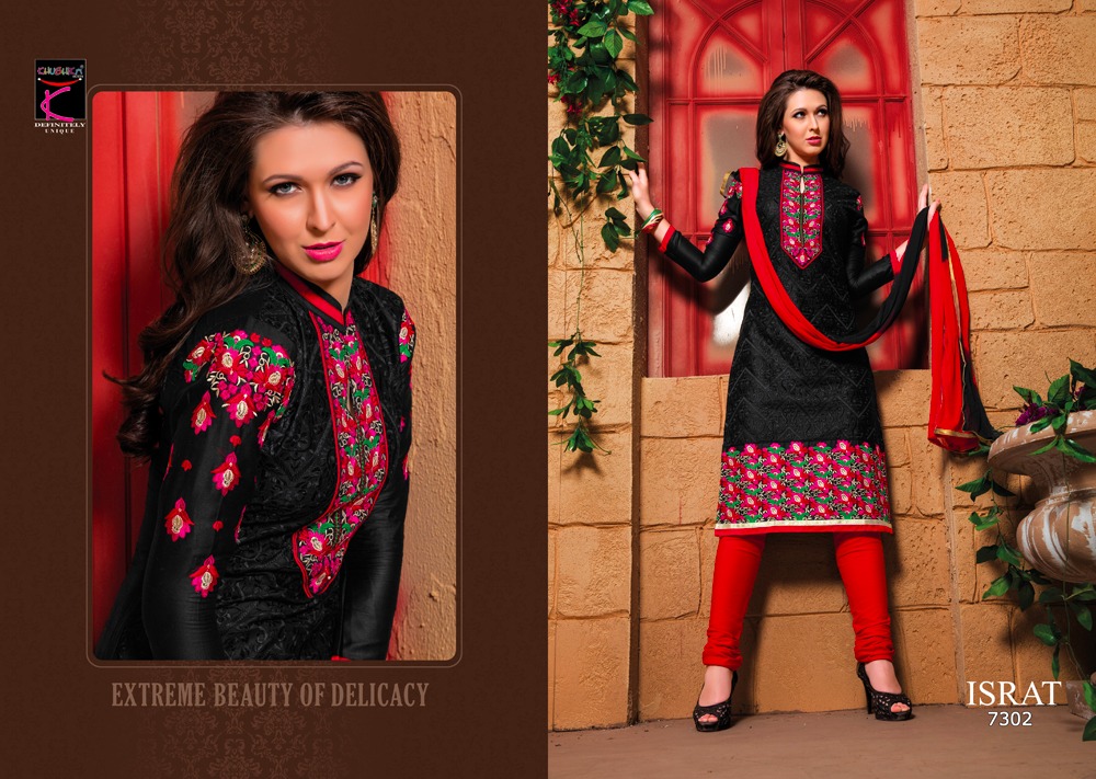 Israt By Khushika 7301 To 7310 Series Designer Pakistani Suits Beautiful Fancy Colorful Party Wear & Ethnic Wear Glace Cotton Dresses At Wholesale Price