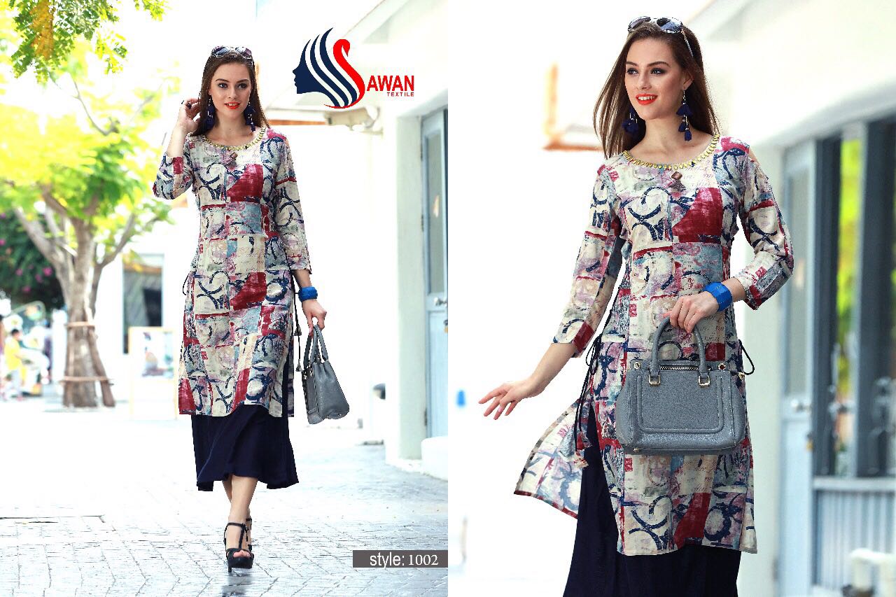 Jacqueline Vol-1 By Awan Textile 1001 To 1008 Series Beautiful Colorful Stylish Fancy Casual Wear & Ethnic Wear Rayon Printed & Embroidered Kurtis At Wholesale Price