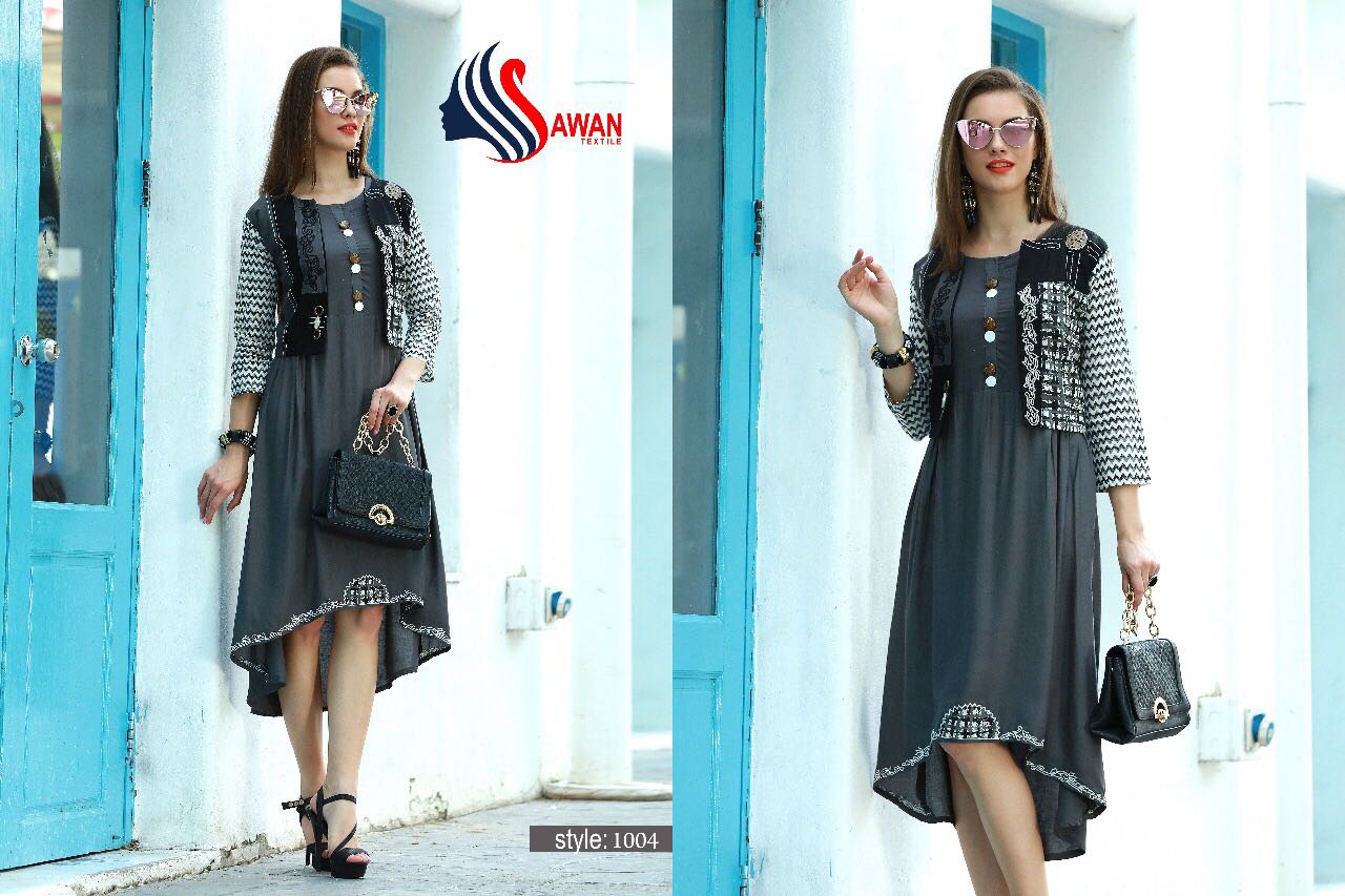 Jacqueline Vol-1 By Awan Textile 1001 To 1008 Series Beautiful Colorful Stylish Fancy Casual Wear & Ethnic Wear Rayon Printed & Embroidered Kurtis At Wholesale Price