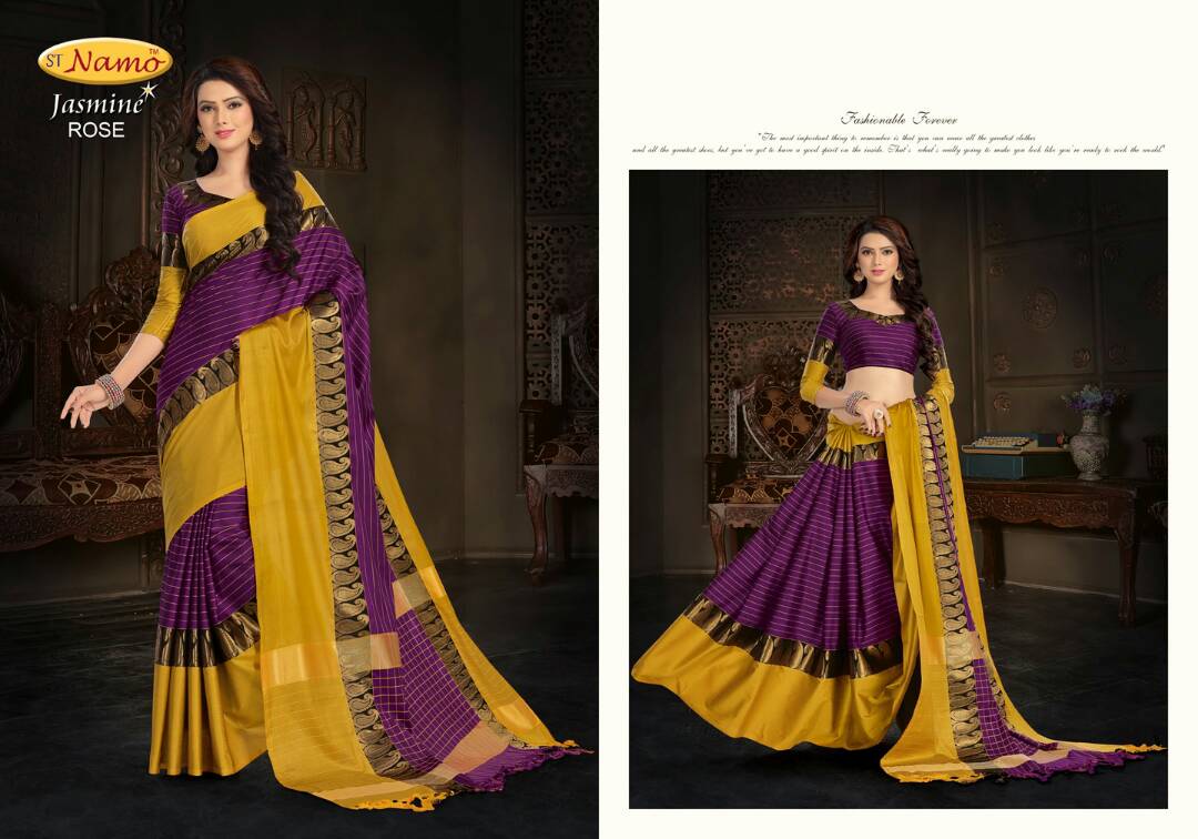 Jashmin 01 To 09 Series By St-namo Beautiful Colourful Stylish Fancy Pretty Party Wear Casual Wear Occasional Wear Printed Cotton Sarees At Wholesale Price