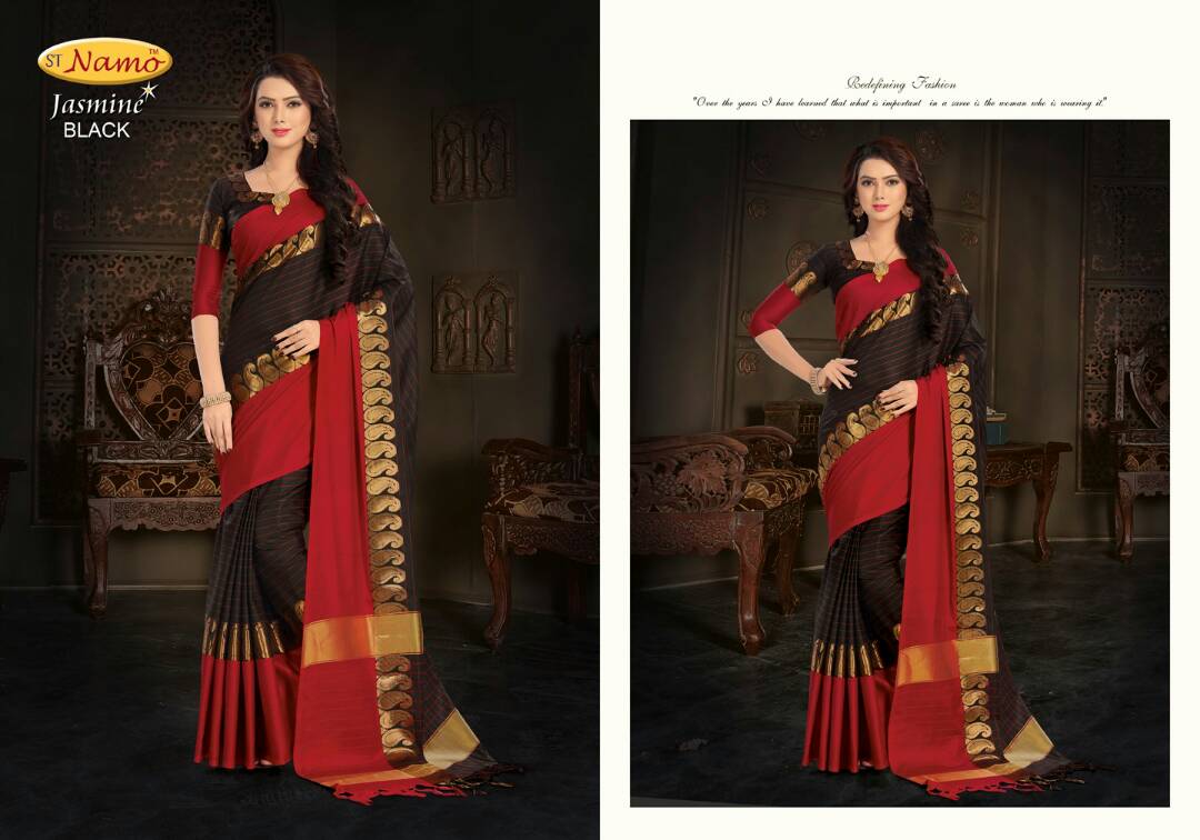 Jashmin 01 To 09 Series By St-namo Beautiful Colourful Stylish Fancy Pretty Party Wear Casual Wear Occasional Wear Printed Cotton Sarees At Wholesale Price