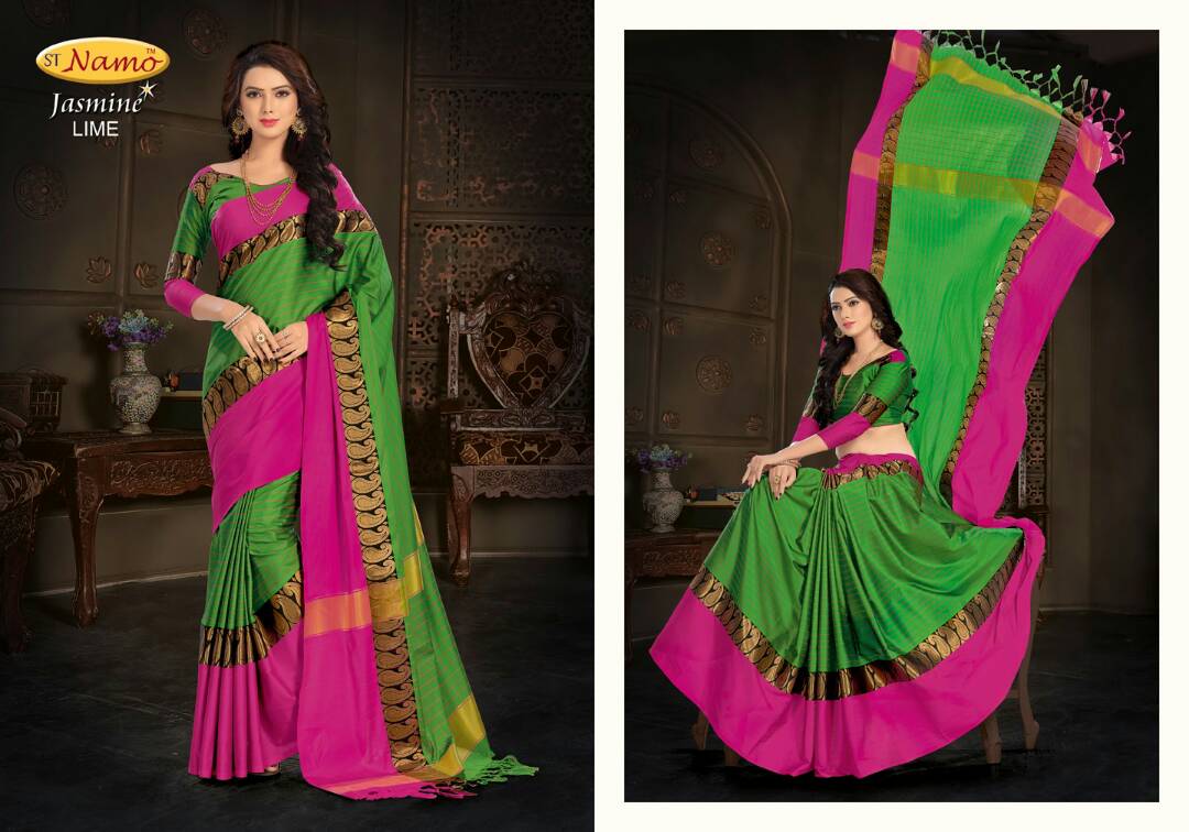 Jashmin 01 To 09 Series By St-namo Beautiful Colourful Stylish Fancy Pretty Party Wear Casual Wear Occasional Wear Printed Cotton Sarees At Wholesale Price