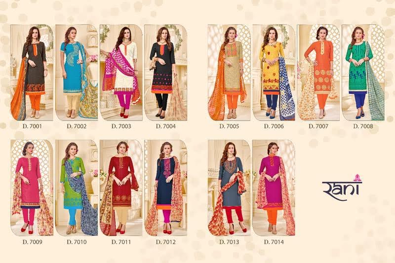 Jashmine-7 7001 To 7014 Series By Rani Prints Beautiful Colorful Stylish Pretty Party Wear Occasional Wear Casual Wear Printed Cotton Dresses At Wholesale Price