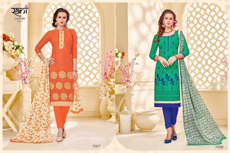 Jashmine-7 7001 To 7014 Series By Rani Prints Beautiful Colorful Stylish Pretty Party Wear Occasional Wear Casual Wear Printed Cotton Dresses At Wholesale Price
