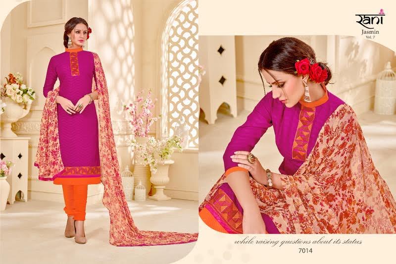 Jashmine-7 7001 To 7014 Series By Rani Prints Beautiful Colorful Stylish Pretty Party Wear Occasional Wear Casual Wear Printed Cotton Dresses At Wholesale Price