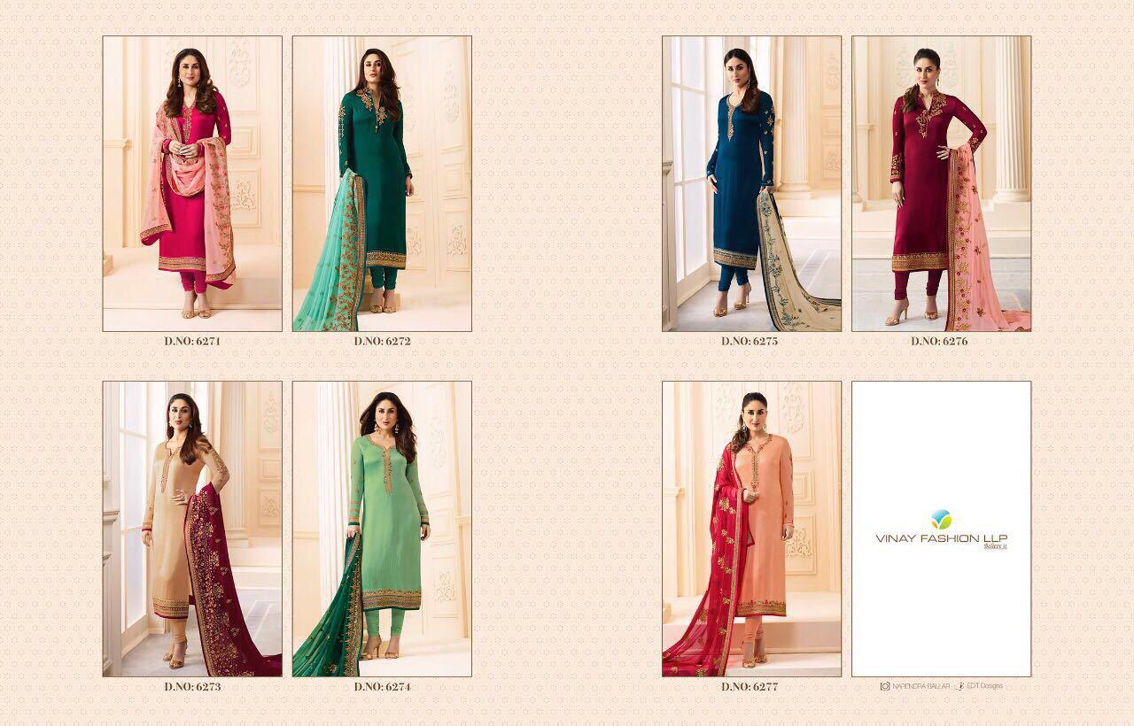 Kareena Vol-3 By Vinay Fashion 6271 To 6277 Series Designer Beautiful Colorful Party Wear & Occasional Wear Pure Georgette Embroidered Dresses At Wholesale Price