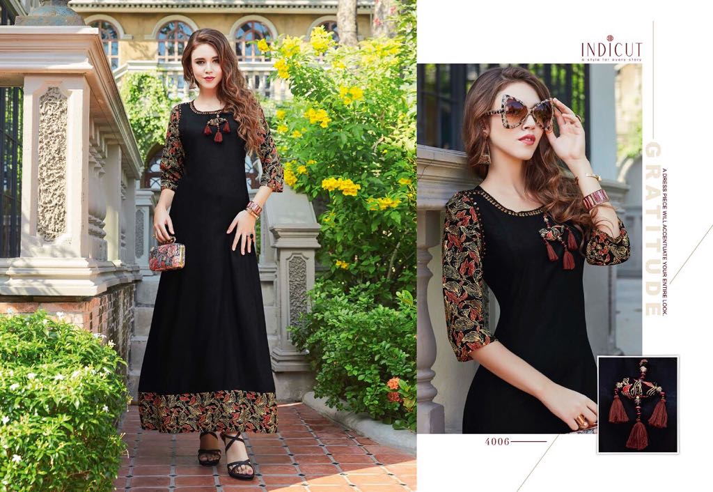 Karigari By Indicut 4001 To 4006 Series Stylish Colorful Fancy Beautiful Casual Wear & Ethnic Wear Cotton & Rayon Printed Kurtis At Wholesale Price