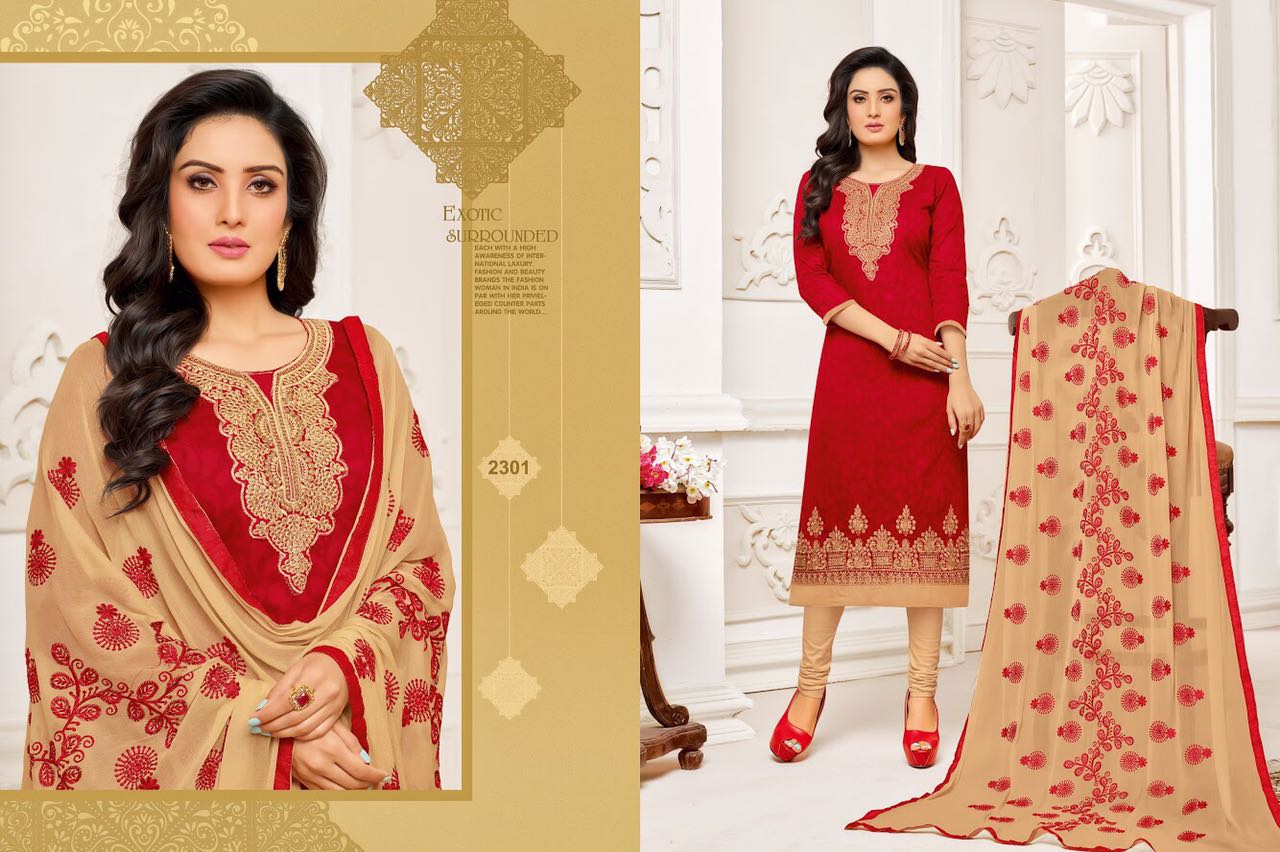 Kashmiri Beauty Vol-7 By Rr Fashion 2301 To 2312 Series Beautiful Embroidered Work Suits Colorful Ethnic Wear & Occasional Wear Cambric Jacquard Dresses At Wholesale Price