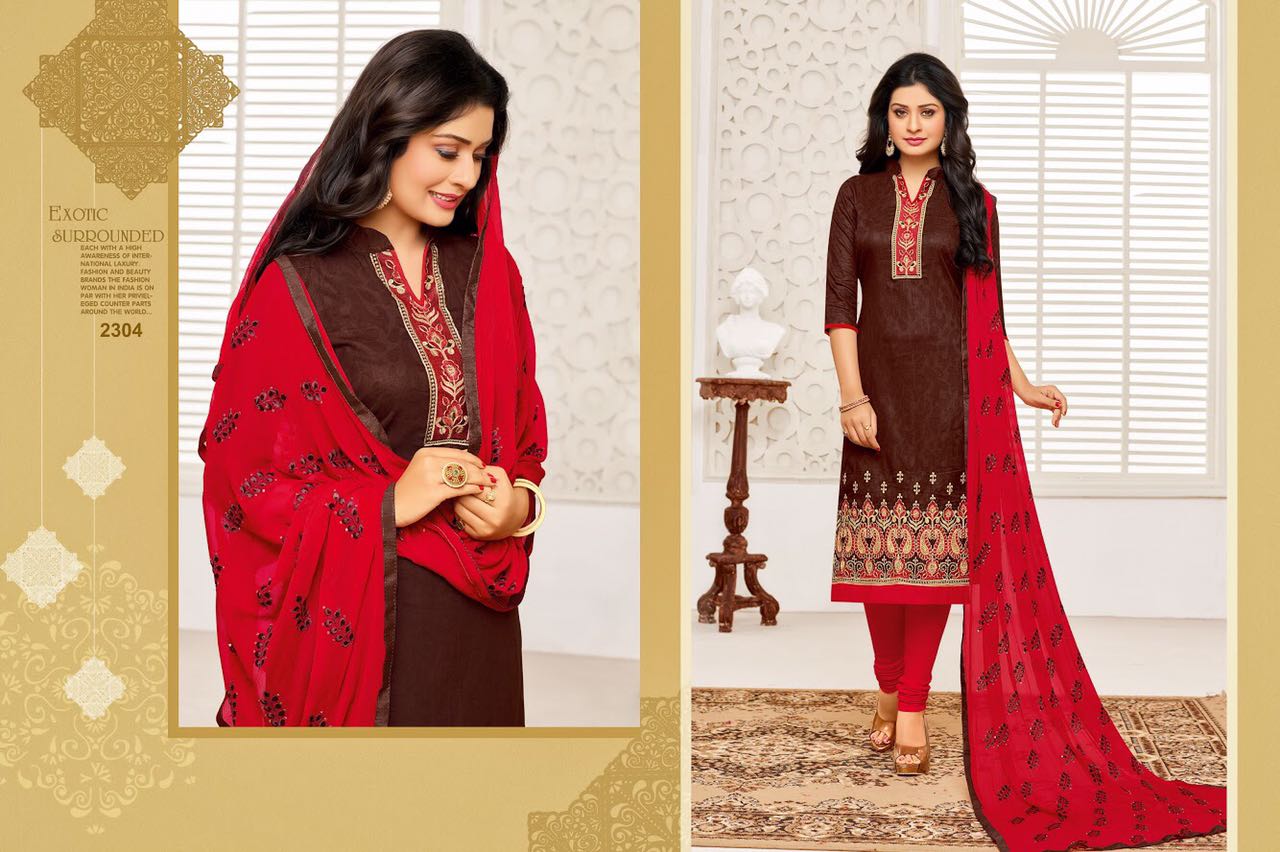 Kashmiri Beauty Vol-7 By Rr Fashion 2301 To 2312 Series Beautiful Embroidered Work Suits Colorful Ethnic Wear & Occasional Wear Cambric Jacquard Dresses At Wholesale Price