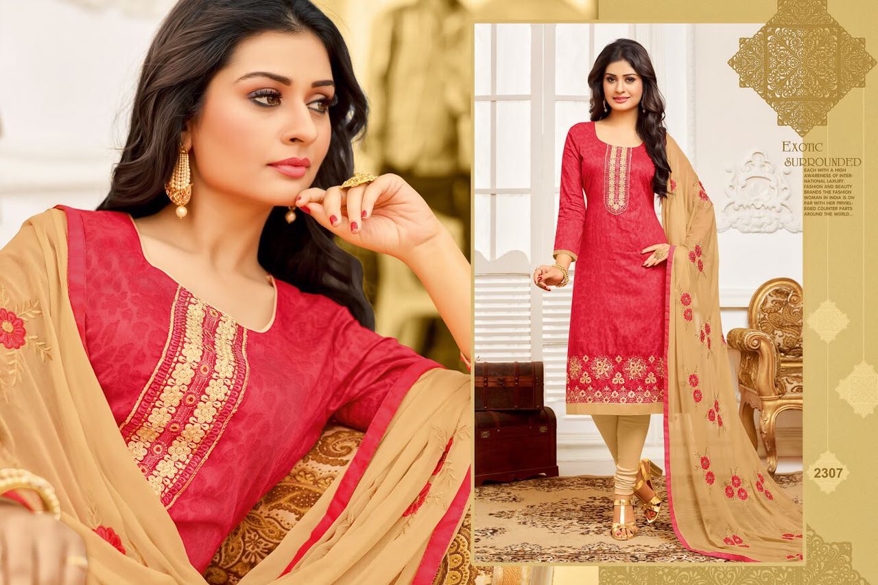 Kashmiri Beauty Vol-7 By Rr Fashion 2301 To 2312 Series Beautiful Embroidered Work Suits Colorful Ethnic Wear & Occasional Wear Cambric Jacquard Dresses At Wholesale Price