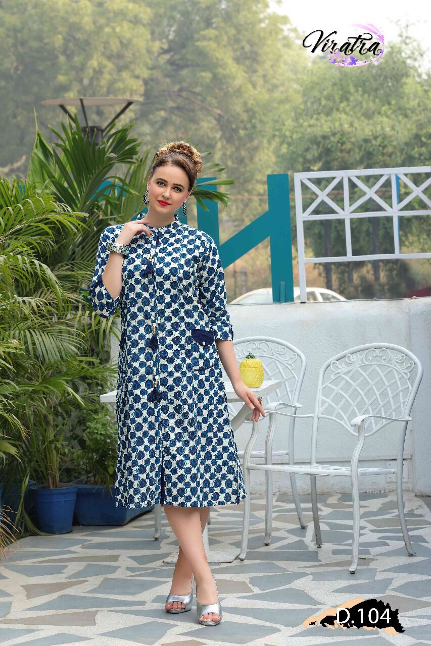 Kavya Vol-1 By Viratra Tex 101 To 108 Series Beautiful Colorful Stylish Fancy Casual Wear & Ethnic Wear Cotton Printed Kurtis At Wholesale Price