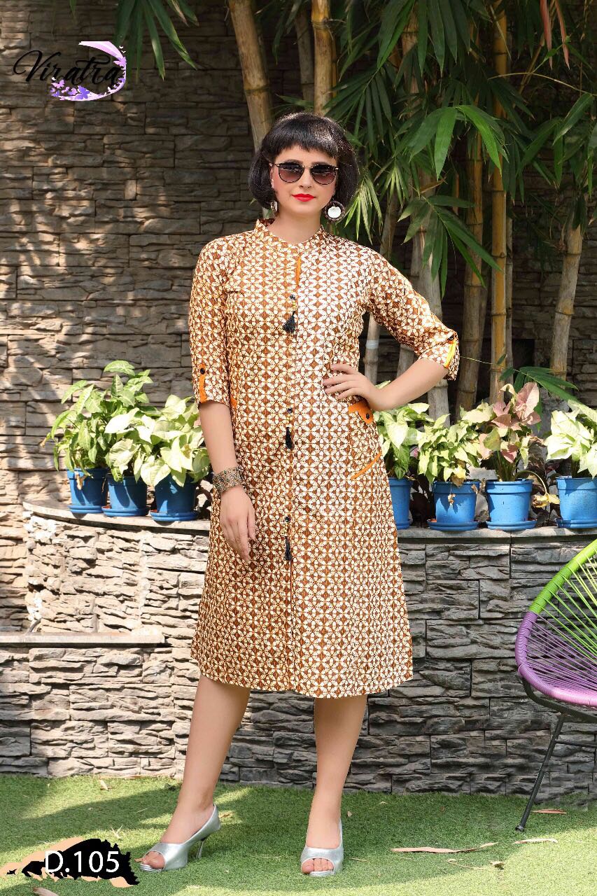 Kavya Vol-1 By Viratra Tex 101 To 108 Series Beautiful Colorful Stylish Fancy Casual Wear & Ethnic Wear Cotton Printed Kurtis At Wholesale Price