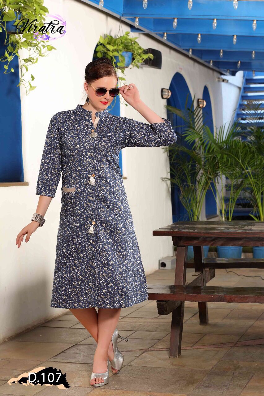 Kavya Vol-1 By Viratra Tex 101 To 108 Series Beautiful Colorful Stylish Fancy Casual Wear & Ethnic Wear Cotton Printed Kurtis At Wholesale Price