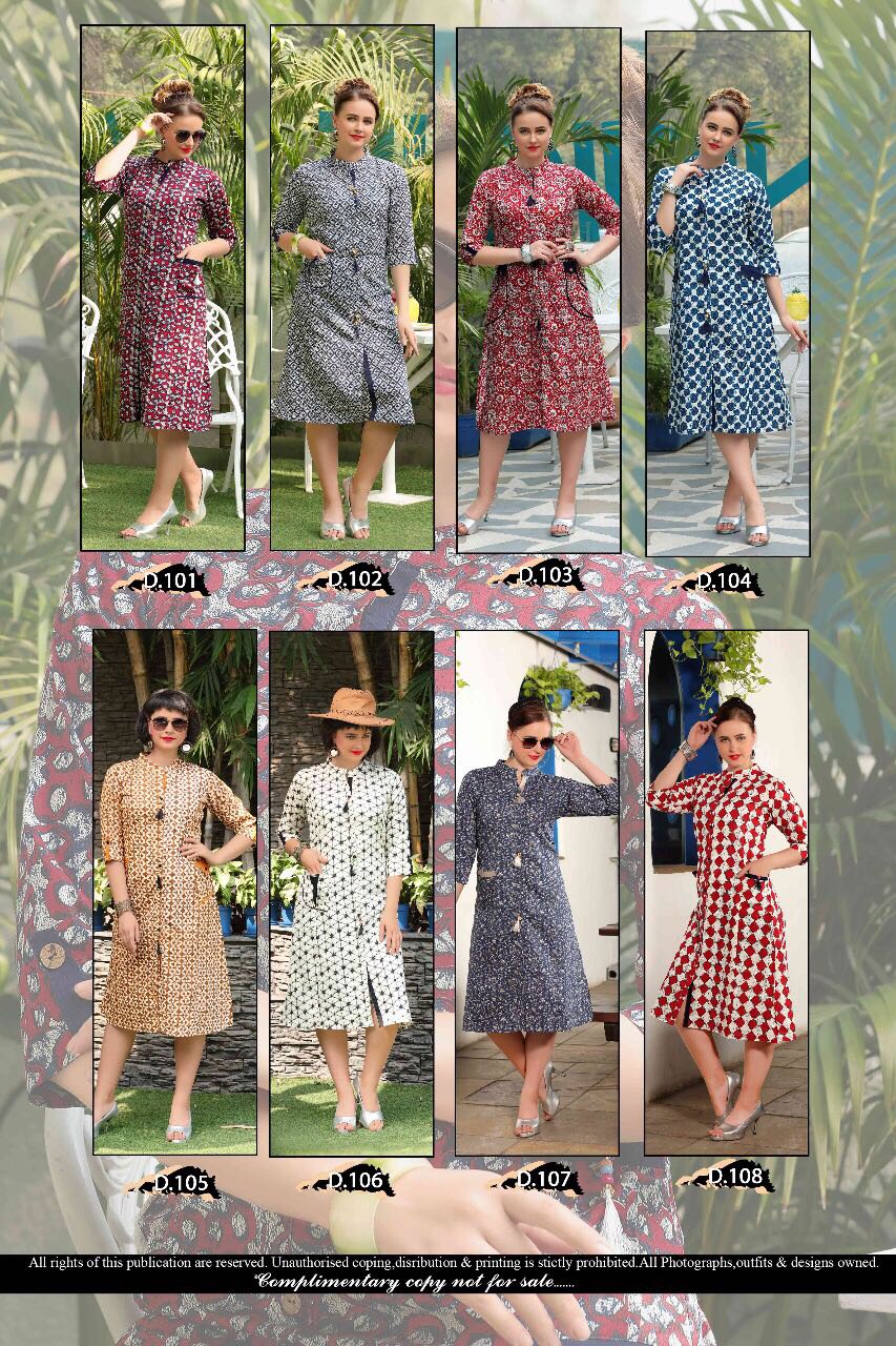 Kavya Vol-1 By Viratra Tex 101 To 108 Series Beautiful Colorful Stylish Fancy Casual Wear & Ethnic Wear Cotton Printed Kurtis At Wholesale Price