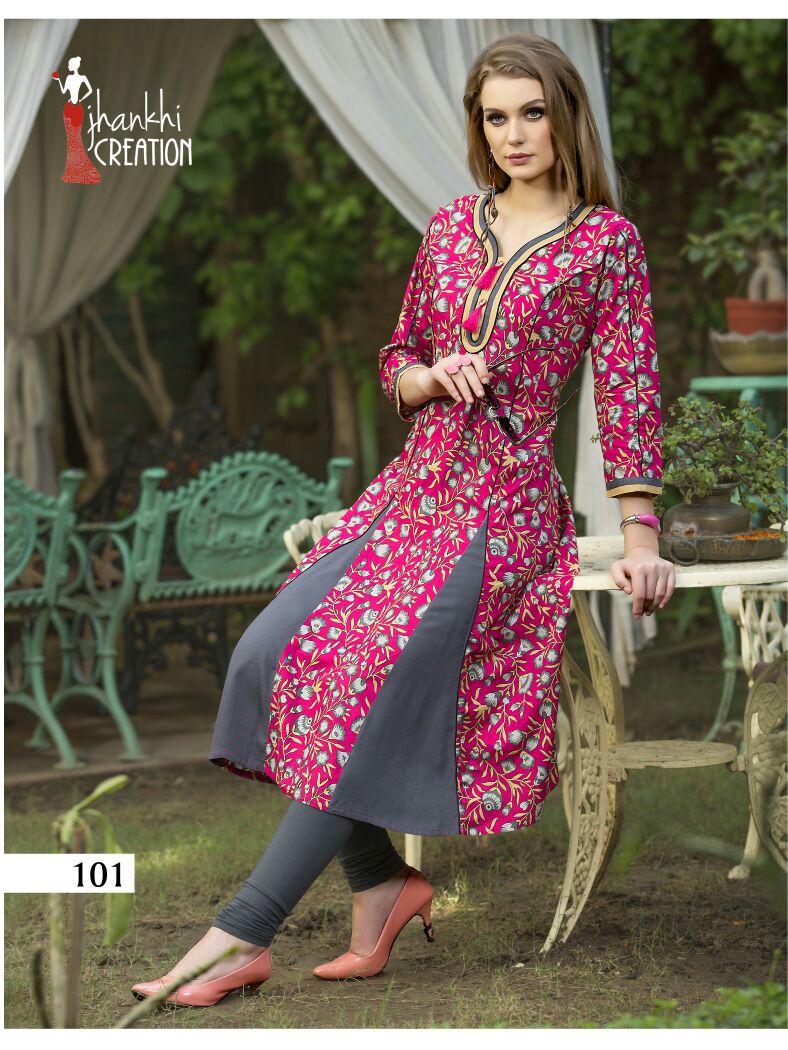 Kesar By Jhankhi Creation 101 To 112 Series Beautiful Colorful Stylish Fancy Casual Wear & Ready To Wear Heavy Cotton Printed Kurtis At Wholesale Price