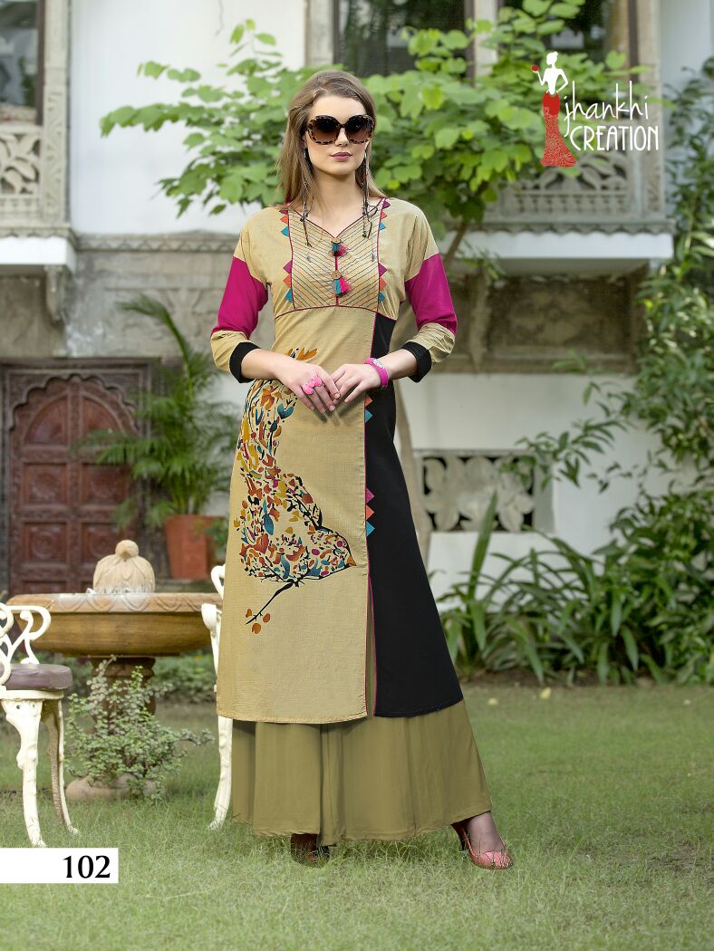 Kesar By Jhankhi Creation 101 To 112 Series Beautiful Colorful Stylish Fancy Casual Wear & Ready To Wear Heavy Cotton Printed Kurtis At Wholesale Price