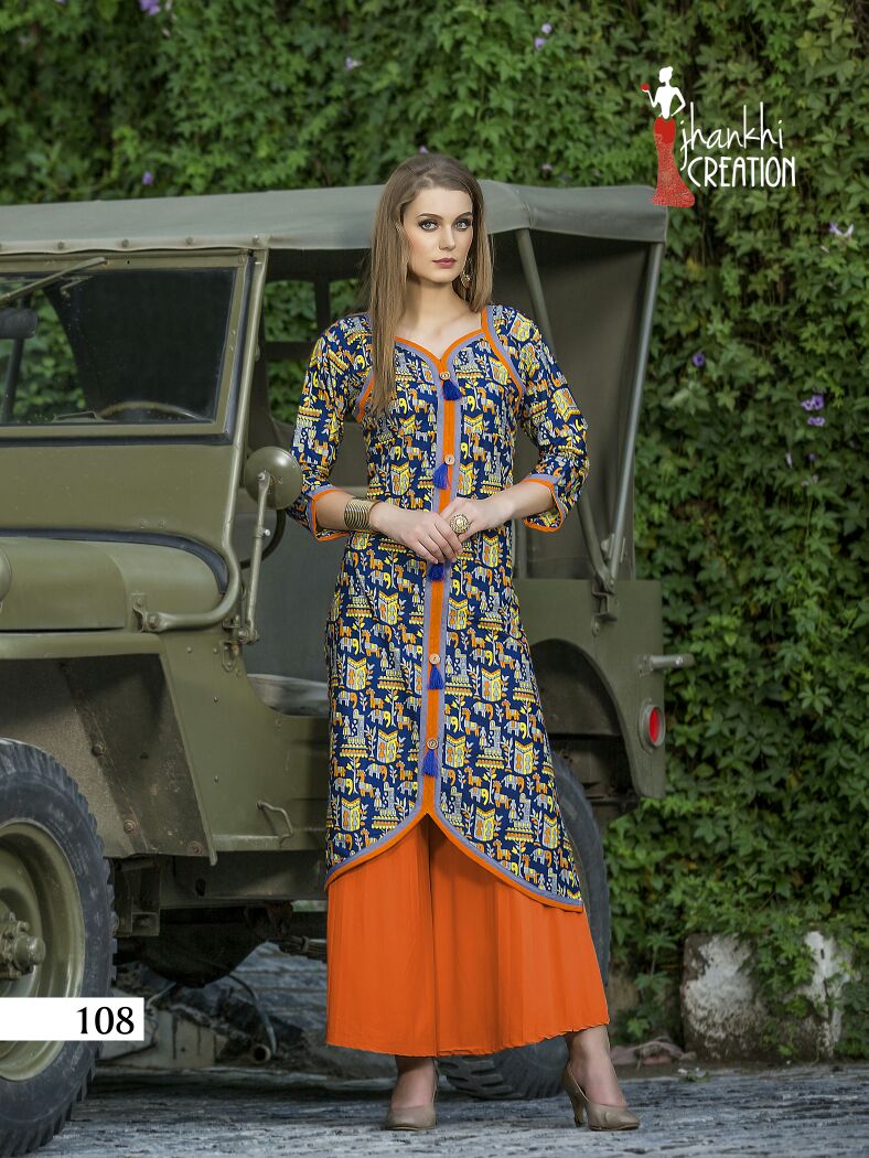 Kesar By Jhankhi Creation 101 To 112 Series Beautiful Colorful Stylish Fancy Casual Wear & Ready To Wear Heavy Cotton Printed Kurtis At Wholesale Price