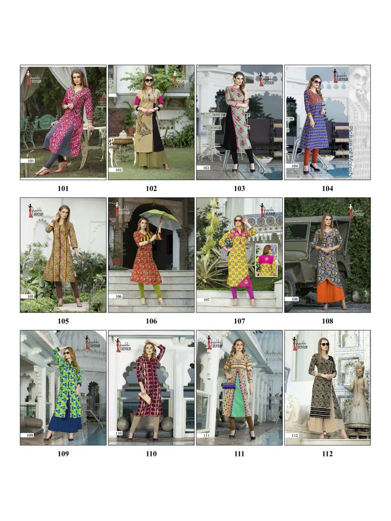 Kesar By Jhankhi Creation 101 To 112 Series Beautiful Colorful Stylish Fancy Casual Wear & Ready To Wear Heavy Cotton Printed Kurtis At Wholesale Price