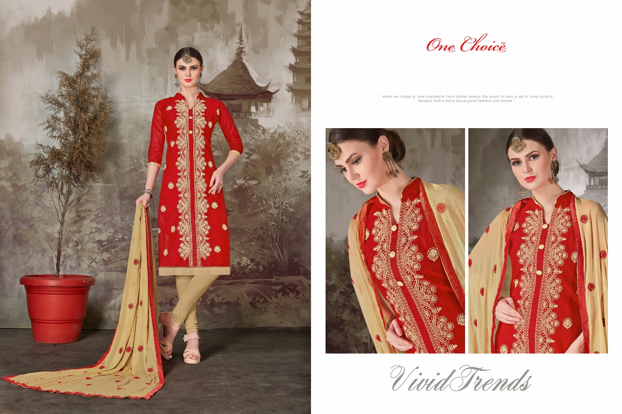 Kesar By One Choice 1001 To 1012 Series Indian Designer Suits Colorful Stylish Beautiful Embroidered Casual Wear & Party Wear & Occsional Wear Chanderi Dresses At Wholesale Price