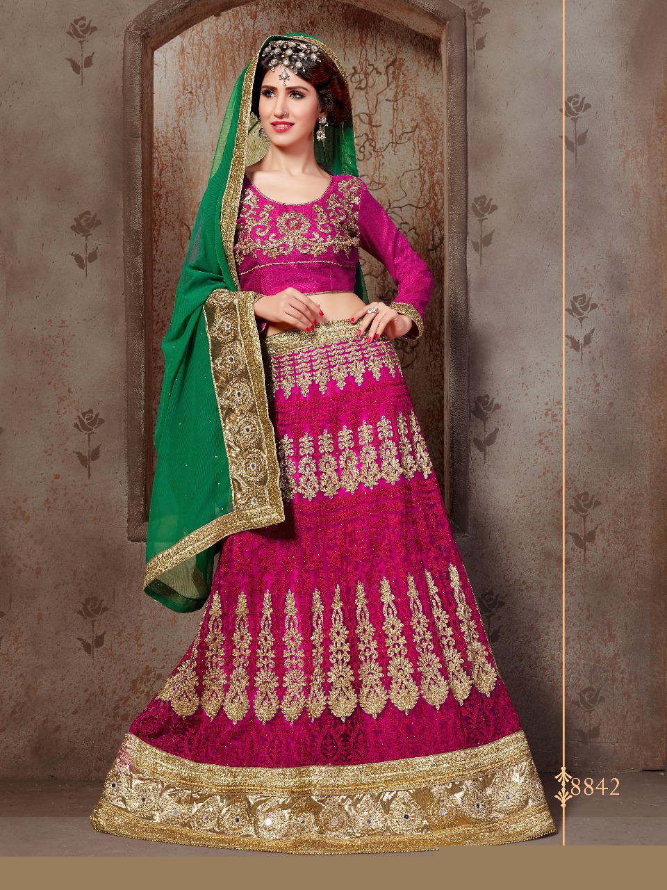 Kesar By Sanskar Style Indian Traditional Beautiful Stylish Designer Embroidered Occasional Wear Party Wear Festive Wear Net Lehengas At Wholesale Price