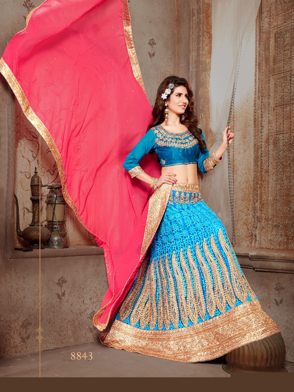 Kesar By Sanskar Style Indian Traditional Beautiful Stylish Designer Embroidered Occasional Wear Party Wear Festive Wear Net Lehengas At Wholesale Price