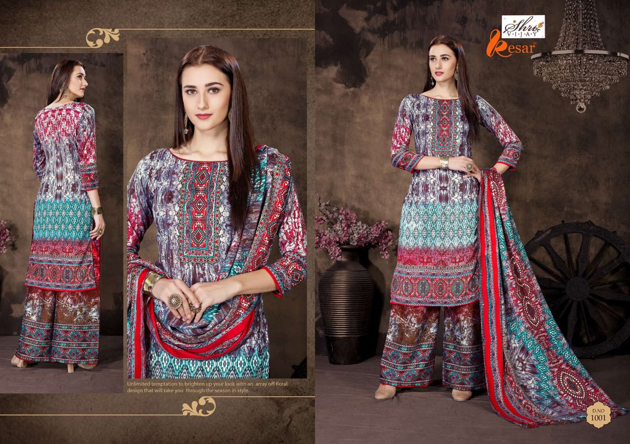 Kesar By Shri Vijay 1001 To 1010 Series Pakistani Suits Beautiful Colorful Fancy Winter Wear & Casual Wear Pure Pashmina Dresses At Wholesale Price