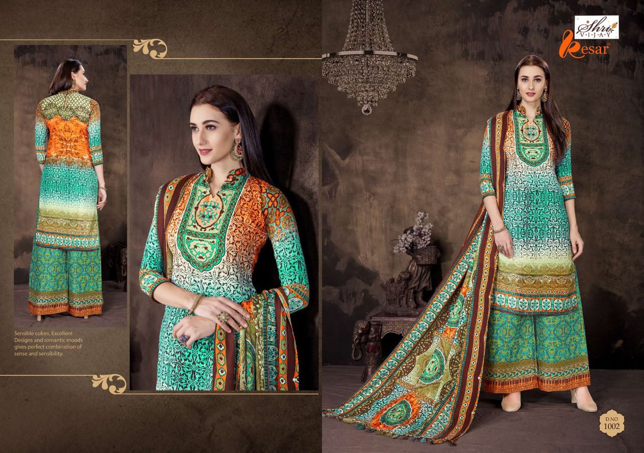 Kesar By Shri Vijay 1001 To 1010 Series Pakistani Suits Beautiful Colorful Fancy Winter Wear & Casual Wear Pure Pashmina Dresses At Wholesale Price