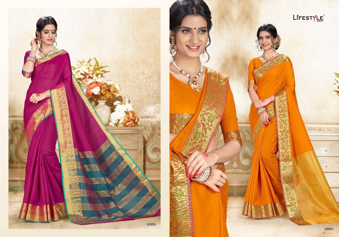 Khadi Silk-6 43901 To 43912 Series By Life Style Beautiful Colorful Stylish Fancy Pretty Party Wear Occasional Wear Casual Wear Printed Silk Sarees At Wholesale Price