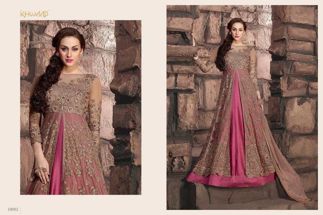Khwaab-10 10001 To 10006 Series By Khwaab Beautiful Embroidered Stylish Fancy Pretty Party Wear Occasional Wear Ethnic Wear Dresses At Wholesale Price