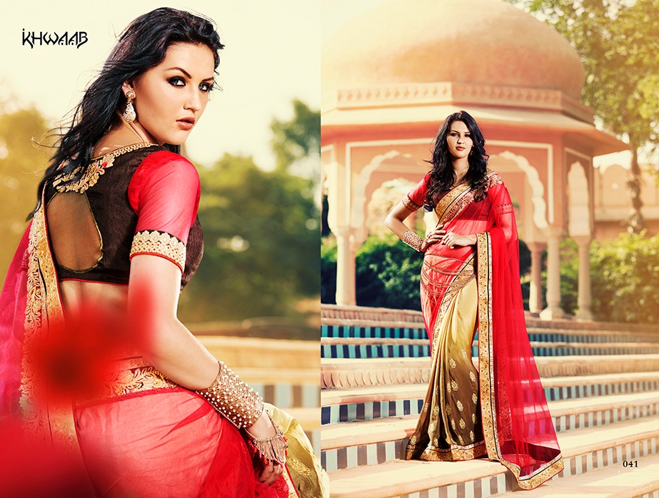 Khwaab Hit Designs By Khwaab Indian Traditional Wear Beautiful Stylish Designer Embroidered Occasional Wear & Party Wear Georgette/ Net/ Satin Chiffon Sarees At Wholesale Price
