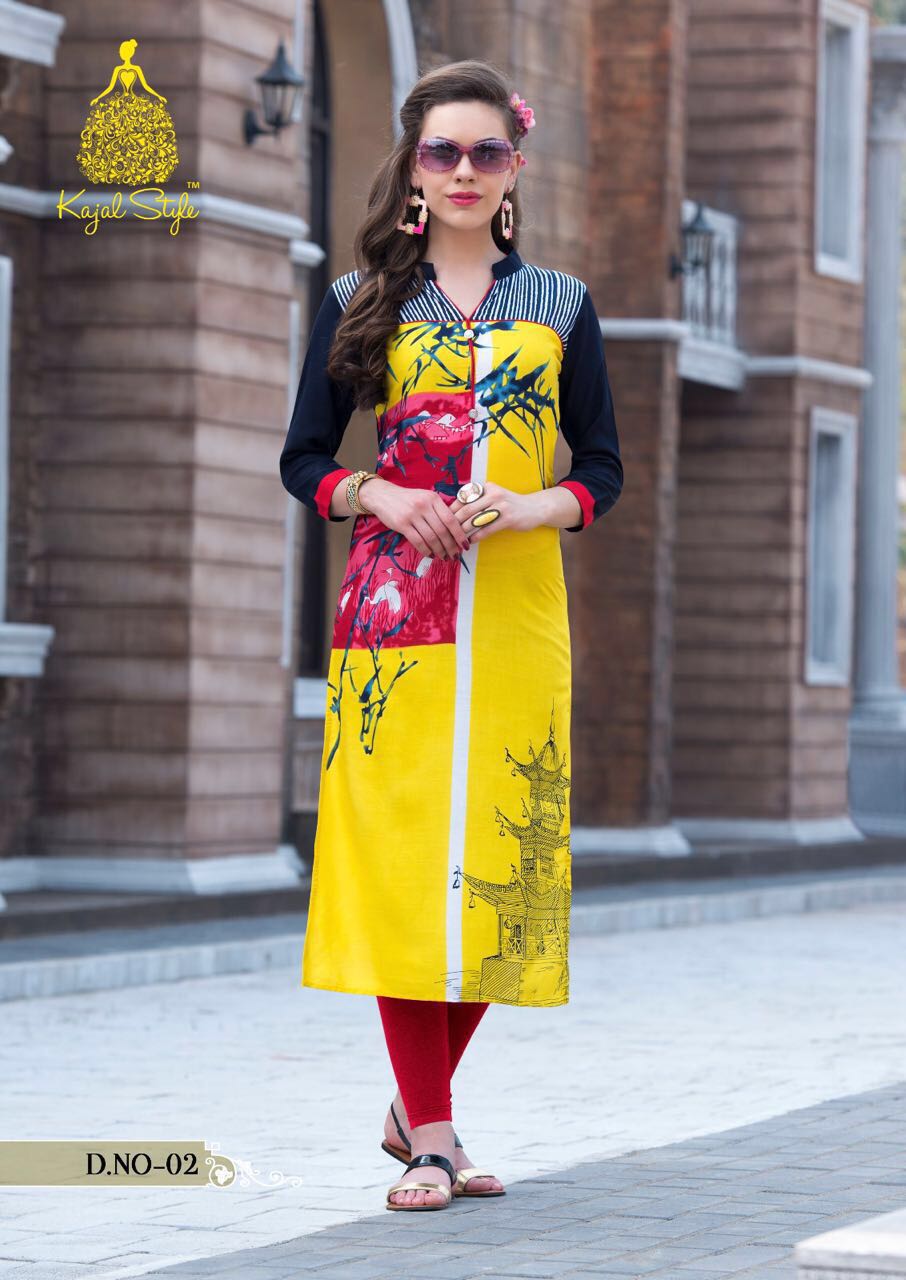 Kit Kat By Kajal Style 01 To 16 Series Beautiful Stylish Designer Printed Casual Wear Ready To Wear Rayon Kurtis At Wholesale Price
