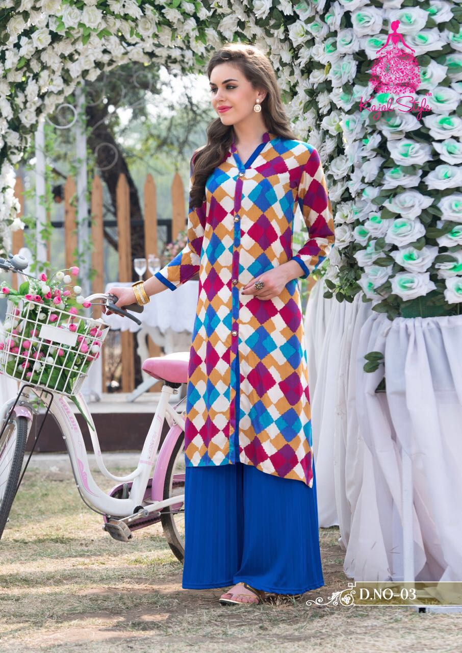 Kit Kat By Kajal Style 01 To 16 Series Beautiful Stylish Designer Printed Casual Wear Ready To Wear Rayon Kurtis At Wholesale Price