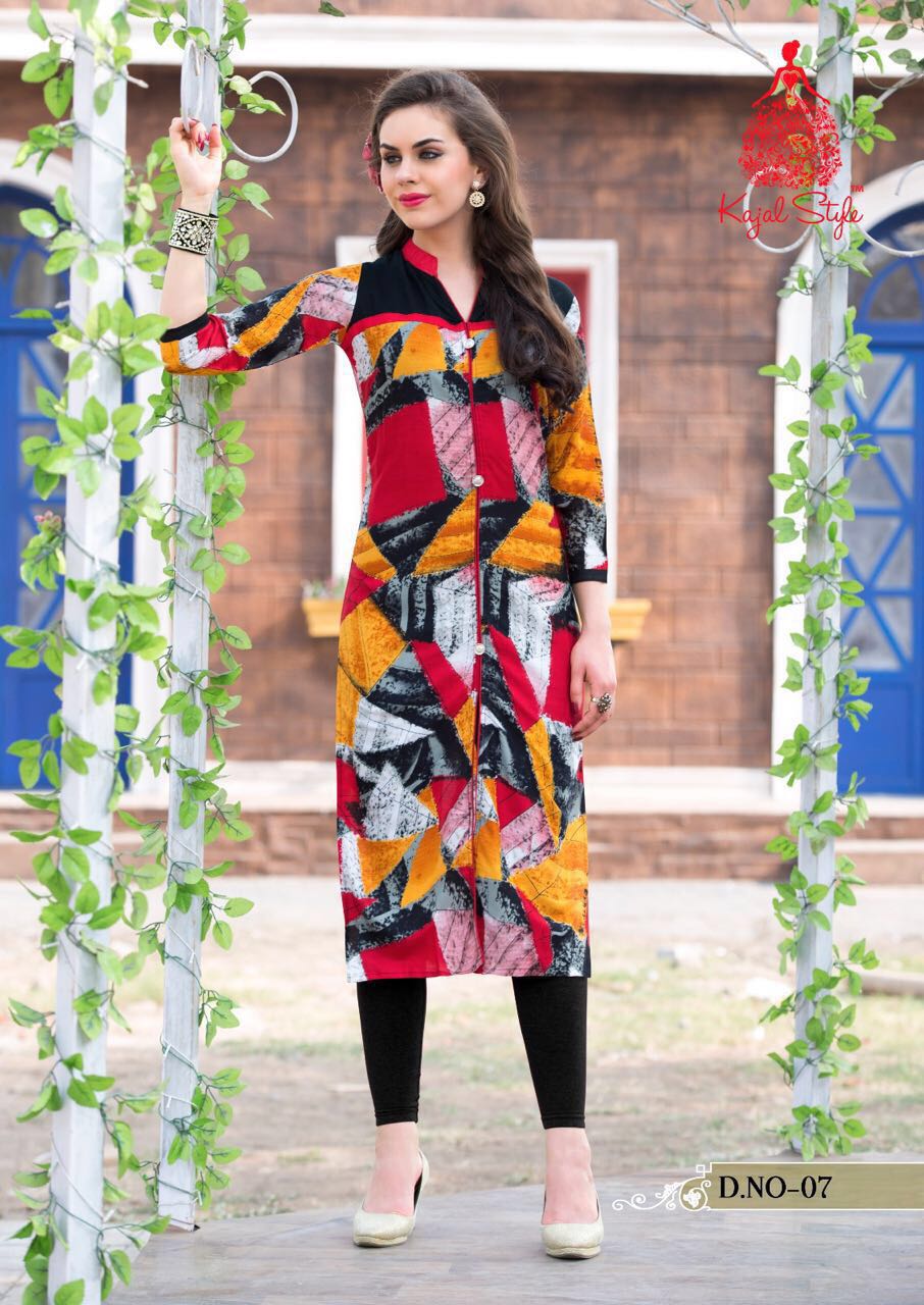 Kit Kat By Kajal Style 01 To 16 Series Beautiful Stylish Designer Printed Casual Wear Ready To Wear Rayon Kurtis At Wholesale Price