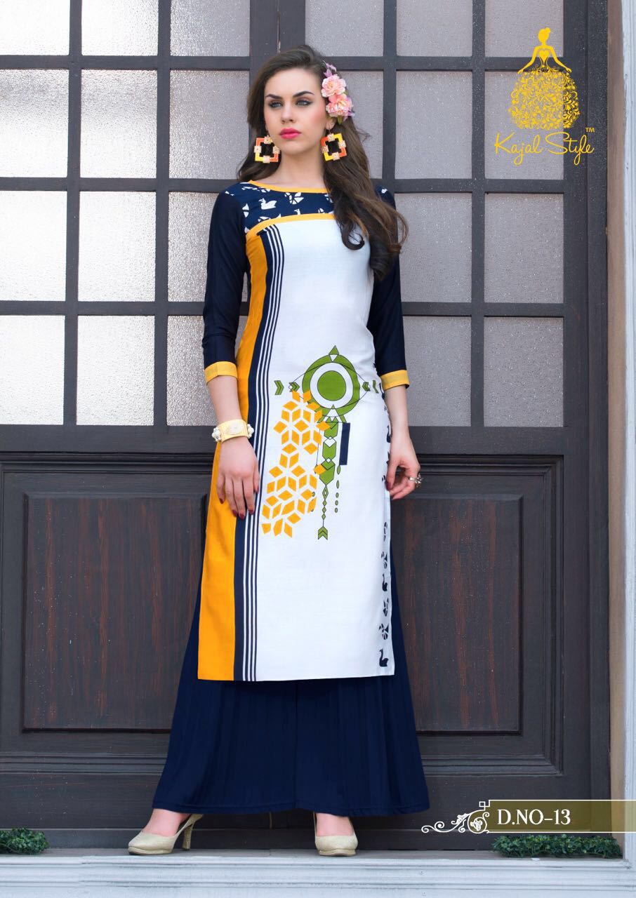 Kit Kat By Kajal Style 01 To 16 Series Beautiful Stylish Designer Printed Casual Wear Ready To Wear Rayon Kurtis At Wholesale Price