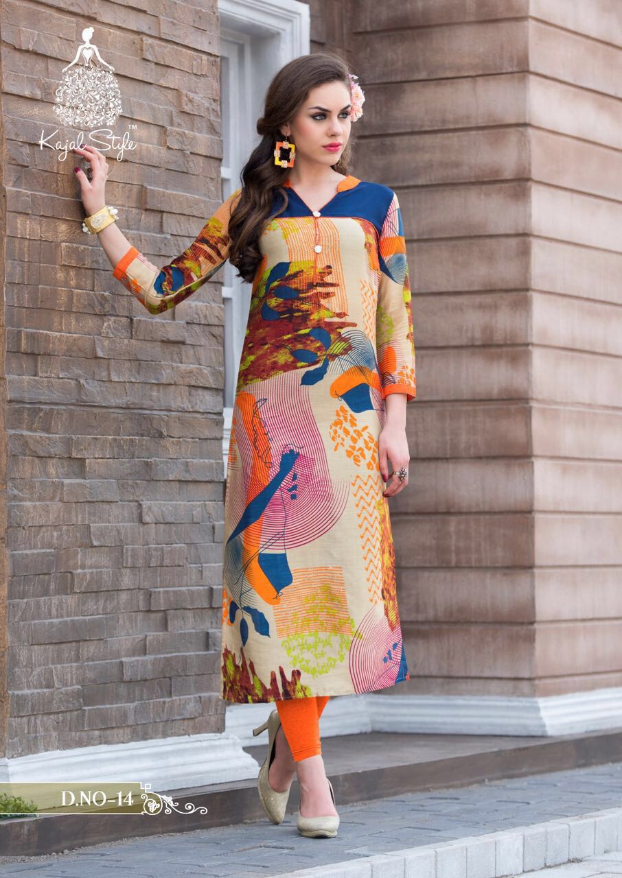 Kit Kat By Kajal Style 01 To 16 Series Beautiful Stylish Designer Printed Casual Wear Ready To Wear Rayon Kurtis At Wholesale Price