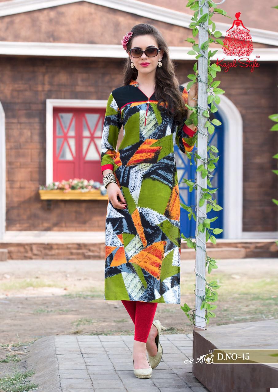 Kit Kat By Kajal Style 01 To 16 Series Beautiful Stylish Designer Printed Casual Wear Ready To Wear Rayon Kurtis At Wholesale Price