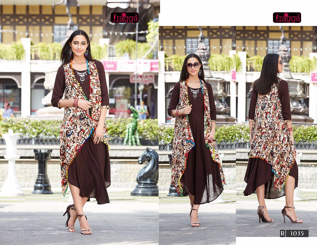 Koraa By Ragga 1035 To 1042 Series Designer Stylish Colorful Fancy Beautiful Party Wear & Ethnic Wear Rayon Printed Kurtis At Wholesale Price